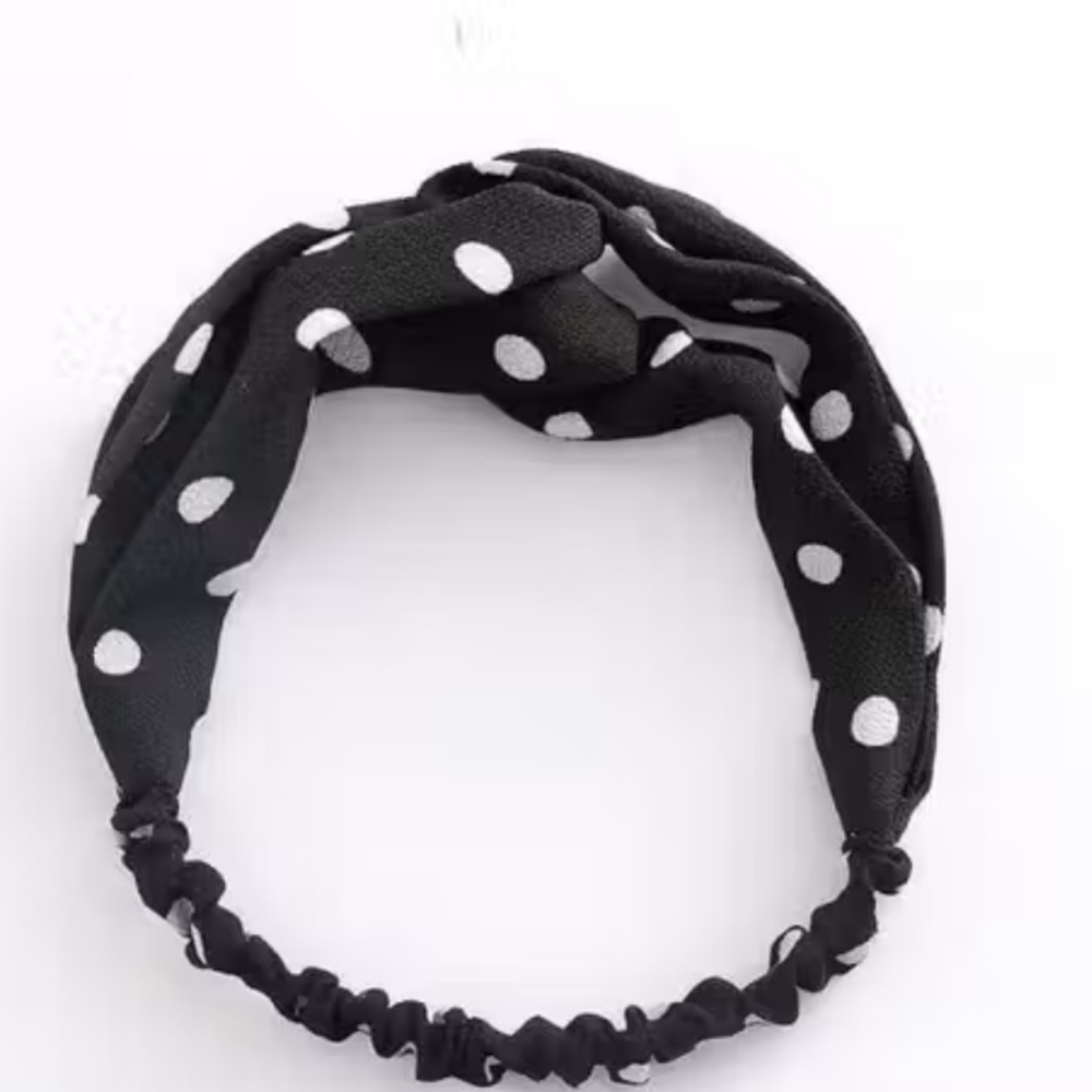 Polka Dot Black Headband